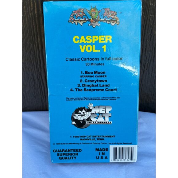 Casper Vol. 1 Classic Cartoons VHS 1989 Full Color New Sealed - Picture 2 of 4